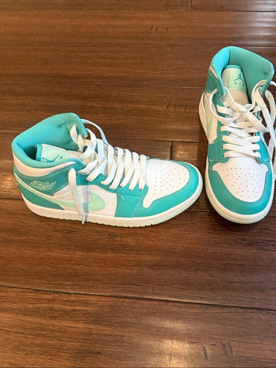 Nike Shoes - Nike Air Jordan 1 Mid Sneakers in Teal & White